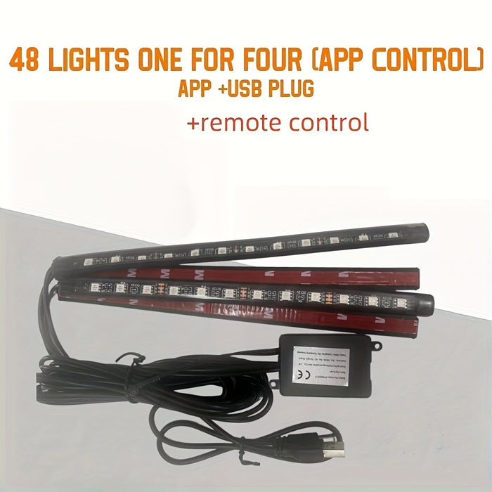 Smart App Multicolor LED Car Interior Music Light Bars