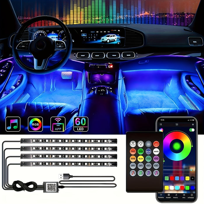 RGB APP Control Car Interior Mood Lights Music LED