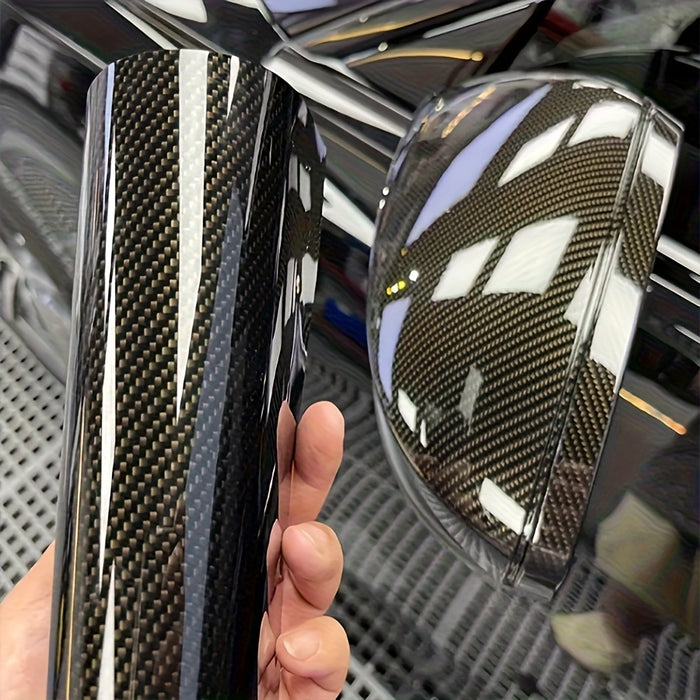 1pc 9D Carbon Fiber Vinyl Decal  HighTemperature ScratchResistant SelfAdhesive Car Sticker for Exterior  Interior Smooth Finish Luxury Upgrade Fits Most Vehicles Vehicle Interior Upgrade Sleek Texture Finish Durable Adhesive