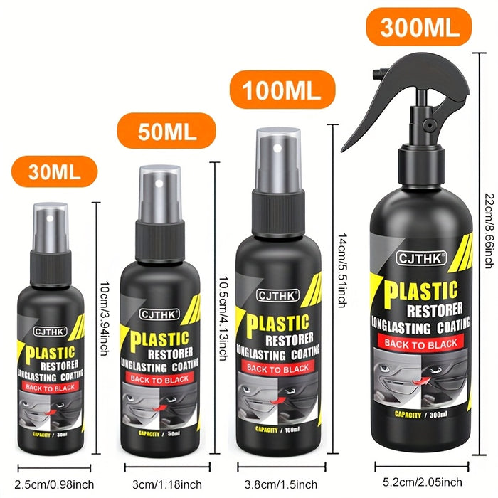 Car Plastic Restorer Back to Black Gloss  LongLasting Care Auto Polish for Dashboard Leather  Plastic Surfaces Restores Shine  Protects from UV Damage Easy Spray Application Car Interior Care Sleek Bottle Design Durable Spray Nozzle