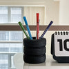 Fun Tire Pen Holder Durable Black PVC Desk Organizer