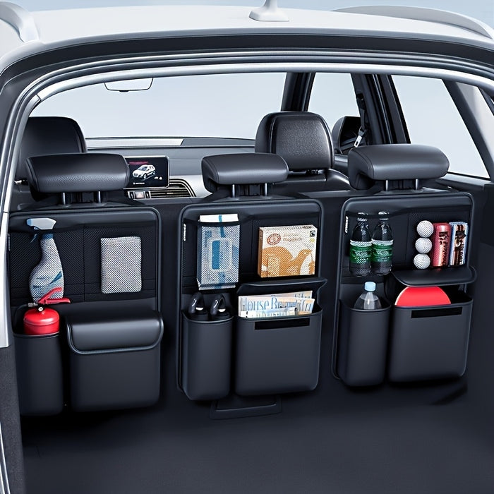 A Car Storage Bag Suitable for All Models Made of HighQuality Faux Leather Featuring 4 Storage Compartments Stylish Black Design a Perfect Gift for Car Enthusiasts