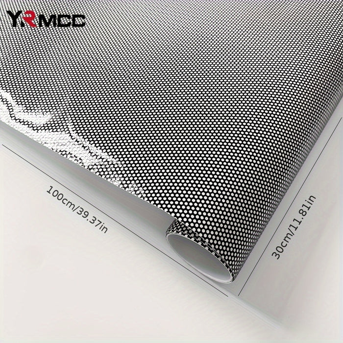 Matte Black Perforated Headlight Vinyl Wrap 50g