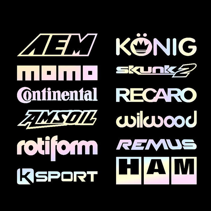 12pcs Car Stickers Set Reflective Racing Body Window Decoration Vinyl Decals