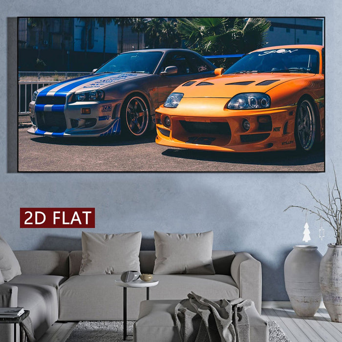 Pennimor Modified Cars Art Deco Canvas Poster