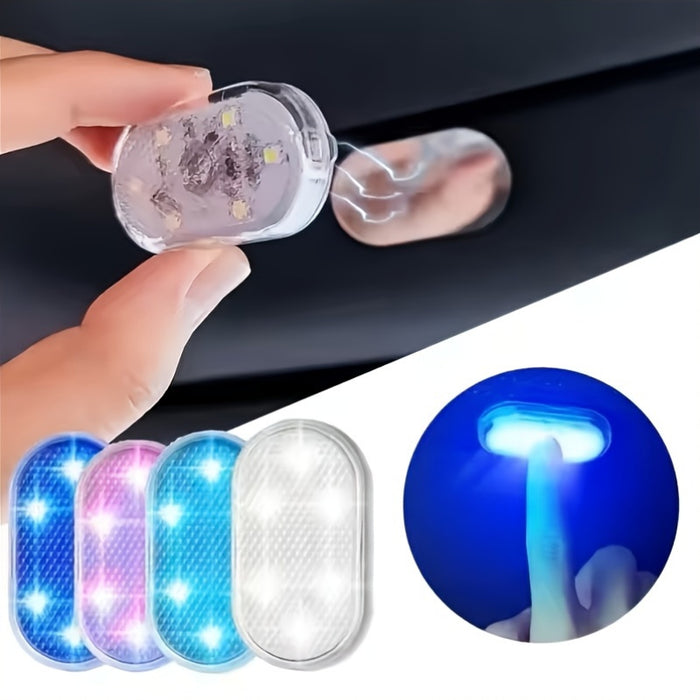 2pcs Car Interior Ceiling Light Finger Touch Sensor Mini LED Reading Light Car Roof Magnet USB Charging Atmosphere LightCabinet LightNight Light Multiple Scenes Use