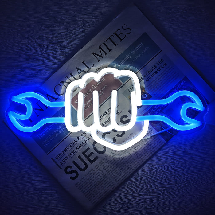 FUFIOR Neon Wrench LED Night Light USB Powered Decor