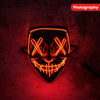 Cyberpunk LED Clown Mask for Halloween Party Photography Atmosphere Prop  8 Color Options Glow Mask with Dry Battery Power AA Battery Compatible Batteries Not Included