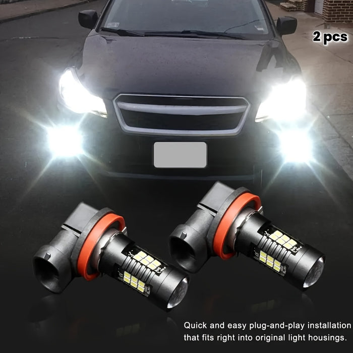 2pcs H11 H8 H9 LED Fog Light Bulbs Auto Car Driving Lamp 6000K Super White DRL Lamp