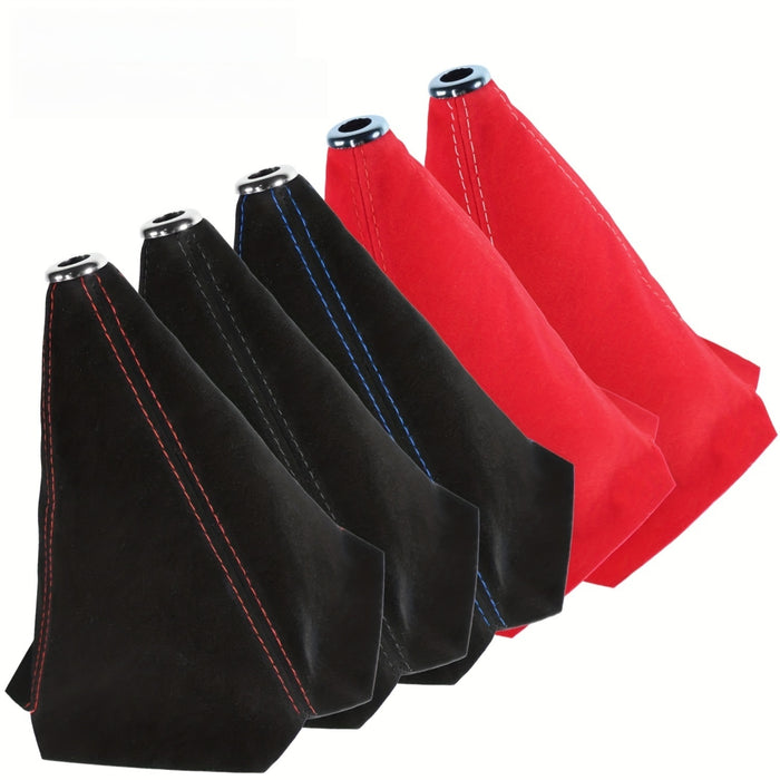 Velvet Manual Gear Shift Boot Gaiter with Stitching Universal Fit Car Gear Shift Knob Cover MT Gear Stick Dust Cover Protector Automotive Interior Accessories