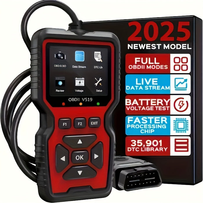 V519 Professional OBD2 Scanner  USB Powered Automotive Diagnostic Tool Equipped with RealTime Data Flow Comprehensive OBD II Testing IM Ready BOD2EOBD Can Clear Engine Fault Lights ReadClear Most Vehicle Fault Codes Without Battery