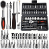 46pcs HeavyDuty Carbon Steel Car Repair Tool Kit with Ratchet Sockets Resistant Case  Fit  Professional Mechanic Tool for DIY Auto Repair Home Maintenance LAN XUN Brand  Wrenches Adapters Extensions