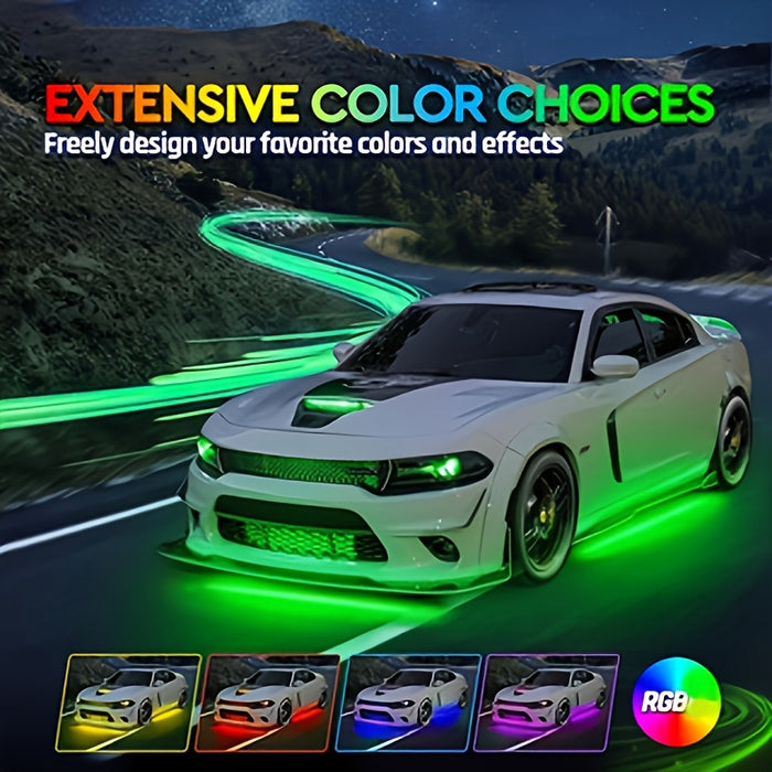 VoiceActivated LED Car Chassis Light Strip w Music Sync