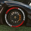 8pcs For Four Tires PERFORMANCE Car Sticker For Tire PVC Waterproof Selfadhesive High Quality Car Tire Decor Accessories Letters Stickers No Glue Without Acetone