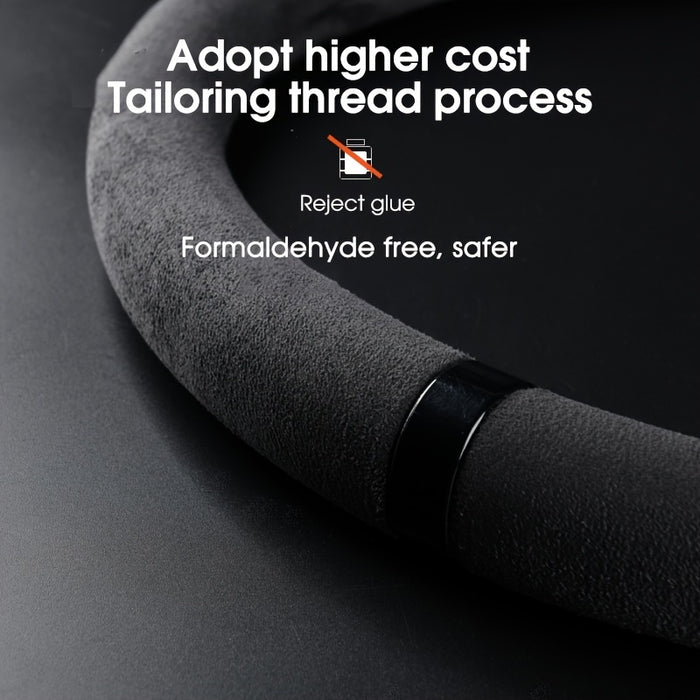 White Microfiber NonSlip Comfort Steering Wheel Cover