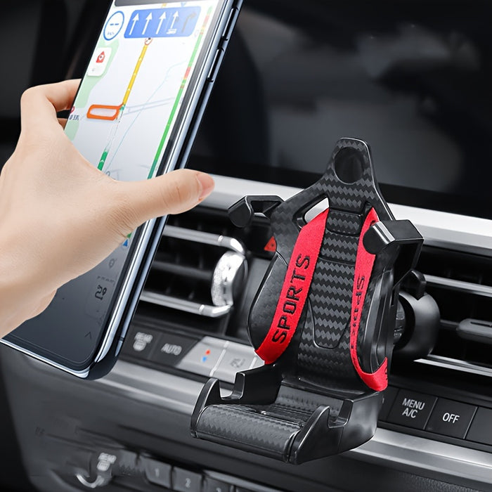 2025 Racing Style Carbon Fiber Pattern Phone Holder GPS Mount Suitable Different Models of Phones Universal Car Vent Smartphone Holder New Model