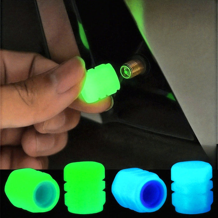 GlowinDark Neon Green Tire Caps Safety  Style SixPack